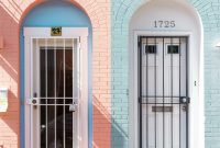 Wallpaper Two White Wooden Doors with Grills