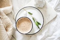 Wallpaper White Teacup Filled with Coffee