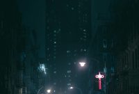 Wallpaper Gray Building at Night