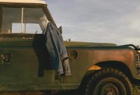 Wallpaper Blue Denim Jacket on Vehicle Mirror