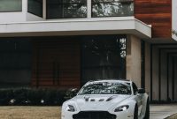 Wallpaper White Coupe Parked Outside House