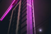 Wallpaper Purple Light Building