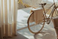 Wallpaper White Bike Near Glass Wall