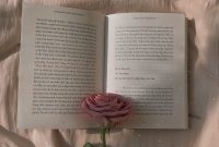 Wallpaper Pink Rose on Open Book