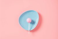 Wallpaper Lollipop on Blue Plate