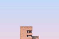 Wallpaper Beige Concrete High-Rise Building