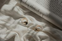 Wallpaper Gold-Colored Rings and Open Book