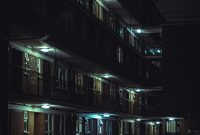 Wallpaper Brown and White Concrete Building at Night