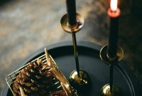 Wallpaper Lighted Candles on Silver Holder