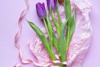 Wallpaper Pink Tulips on Pink Surface