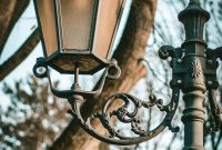 Wallpaper Black Metal Framed Lamp Post
