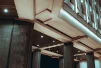 Wallpaper Brown Wooden Ceiling with White Ceiling