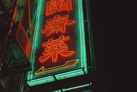 Wallpaper Red and Green LED Signage
