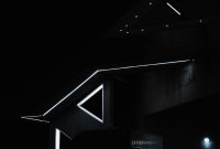 Wallpaper White and Black Building at Night