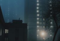 Wallpaper A Foggy Night in a City