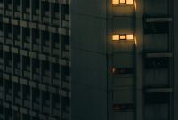 Wallpaper A Tall Building with Windows