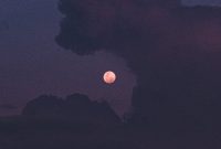 Wallpaper A Full Moon Behind a Cloud