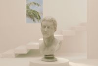 Wallpaper Bust of a Man on Pedestal
